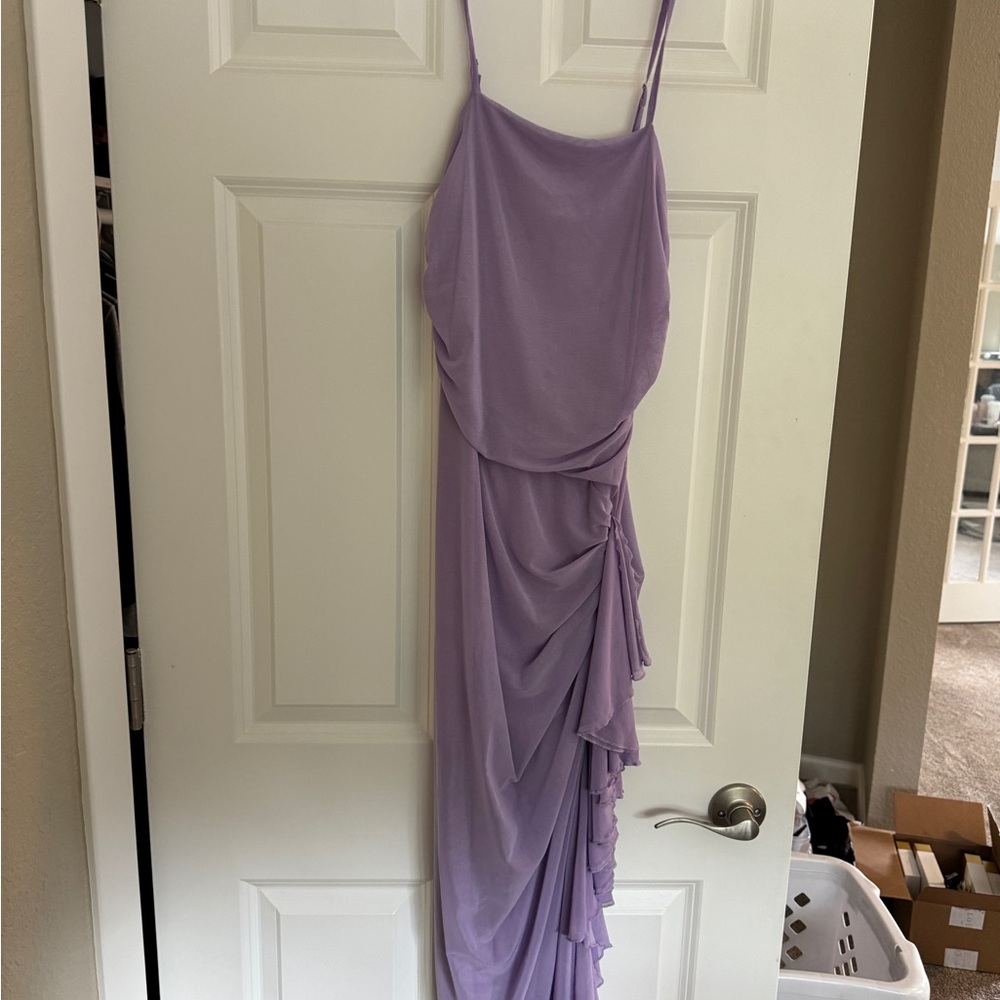Elegant Lavender Draped Dress